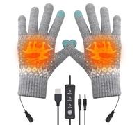Guantes calentados por USB para mujeres y hombres, guantes de lana con calefacción completos de Victop, guantes de punto con calefacción para manos, guantes de lana para pantalla táctil y portátil