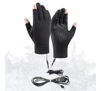 Guantes calentados | Usb Powered Washable Half Finger Warm Mitten | Rechargeable Waterproof Electric Heating Ski Glove for Winter Outdoor Work Hunting Camping Snowboarding Hiking