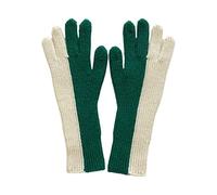 Guantes cálidos de invierno elásticos para adultos, de punto, color a juego, dedo completo para clima frío, ciclismo, motocicleta, para mujer, gruesos con fibras acrílicas a juego, verde, Talla única