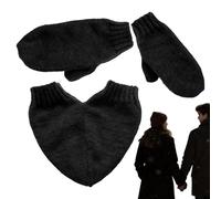 Guantes cálidos portátiles: manoplas calentadoras en forma de corazón, mano de pareja con aislamiento grueso, lindo accesorio a juego, ajuste cómodo, retención de calor | Calidez para paseos invernale