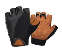 Guantes cómodos de medio dedo para ciclismo, acolchado SBR para reducción de vibraciones, tela suave y piel sintética para mayor durabilidad (S, negro y amarillo)