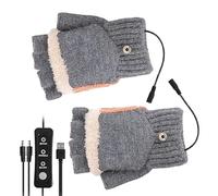 Guantes con calefacción por USB, 3 modos ajustables, transpirables, duraderos, enchufe USB completo y medio, calentador de manos para invierno, para viajes, senderismo, camping, trabajo, clima frío