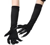 Guantes con uñas largas | Guantes de garra de Halloween Cosplay - Disfraz de fiesta de carnaval de uñas largas Guantes de payaso garras negras adjuntas uñas largas