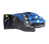 Guantes cortos de cuero Dainese Carbon 4 - Racing Blue/Black/Flo Yellow