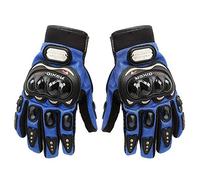 Guantes cortos de piel para motocicleta, Pro Biker, para deportes de carreras, color azul, tamaño Large