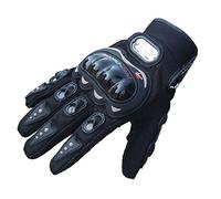 Guantes cortos de piel para motocicleta, Pro Biker, para deportes de carreras, color negro, tamaño Medium
