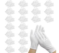 Guantes de algodón blanco, 20 pares de guantes hidratantes, guantes de trabajo de neurodermatitis blanca para la hidratación cosmética mano Spa Tratamiento Inspección