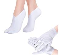 Guantes De Algodón De Belleza Y Calcetines Para Spas Eczema Manos Secas Pies Rasgados Manos Y Pies Cuidado De La Piel Y Noche