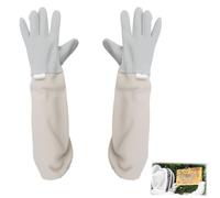 Guantes de Apicultura de Piel de Cabra de Alta Calidad, Guantes Protectores Grandes con Mangas Ventiladas, Ideales para Apicultores que Buscan Comodidad y Seguridad,traje de apicultura con guantes lar