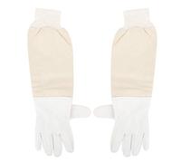Guantes de apicultura para mujeres y hombres |Piel de cabra - Palmas de cuero bloquean picaduras de abeja |Mangas extralargas para inspección de colmenares/principiantes |Lona (XXL)