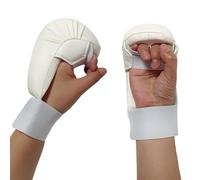 Guantes de artes marciales forrados de espuma, cierre de muñeca ajustable, adecuados para entrenamiento cómodo de karate, acolchado de espuma de poliuretano