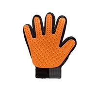 Guantes de aseo para mascotas, cepillo masaje de silicona gato perro | TPE y malla sándwich de 210g/m2 para baño, masaje y retirada de pelo suelto(Tangerine yellow rig)