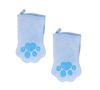Guantes de aseo para perros: 2 toallas de baño para gatos, toalla de secado rápido con textura de doble cara, elementos esenciales para el cuidado de mascotas para viajes al baño, limpieza diaria, mas