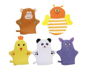 Guantes de baño, material reutilizable, 5 piezas, toallitas, exfoliante corporal reutilizable, rápido de enjuagar, lavar y secar, para baño, hogar, interior