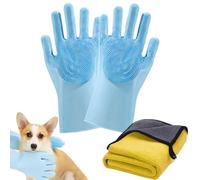 Guantes de baño para perros | Guantes de lavado de mascotas de silicona,Suavidad del pelo muerto para animales pequeños cachorros gatos ducha diaria al aire libre vajilla coche