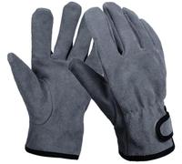 Guantes de Barbacoa, Guantes de Barbacoa antiquemaduras para Acampar al Aire Libre, Guantes de Horno para Parrilla, Guantes de Cuero de Vaca de Dos Capas para Acampar cocinar Hornear Barbacoa