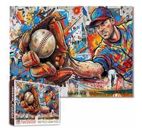 Guantes de béisbol Jigsaw Puzzles for Adults 1000 Pieces Powerful Foreground Baseball Glove and Ball Sports Art Family Activity Games Baseball Fan Home Wall Decor 19.7 x 27.6 inch