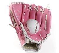 Guantes de Beisbol, Softball Glove Guante de entrenamiento de béisbol Guantes de práctica de softball deportivo al aire libre para niños / adultos Béisbol profesional y mitón de softbol(Pink,9.5inch)