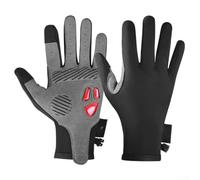 Guantes de bicicleta aislados de sensación premium con parte trasera resistente al viento, capa interior cálida y palma de silicona antideslizante para una tracción fiable (L)