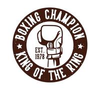 Guantes de boxeador con eslogan de campeón de boxeo Pegatinas de pared de vinilo 54.6x54.6cm Varios tamaños Café