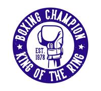 Guantes de boxeador con eslogan de campeón de boxeo Pegatinas de pared de vinilo 67.2x67.2cm Impermeable Azul oscuro