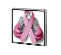 Guantes de boxeo con cinta de concienciación sobre el cáncer, unisex, broches y alfileres, cuadrados, ligeros, con solapa, joyería para ropa, chal, sombrero