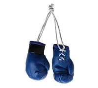 Guantes de boxeo de cuero en miniatura troquelado guantes negro/azul/boxeo colgante 2 piezas