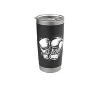 Guantes de boxeo Dibujo Pugilismo Vaso térmico de acero inoxidable de doble pared