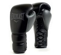Guantes de Boxeo Everlast Powerlock 2 Pro Laced 12oz, Negros para Saco y Sparring, Soporte de Muñeca, Espuma de Cinco Capas y Sistema con Cordones - Auténtico Everlast