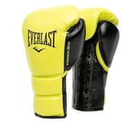 Guantes de Boxeo Everlast Powerlock 2 Pro Laced 14oz, Amarillo Neón para Saco y Sparring, Soporte de Muñeca, Espuma de Cinco Capas y Sistema con Cordones - Auténtico Everlast