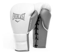 Everlast Unisex - Guantes de Boxeo para Adultos Powerlock 2 Pro Lace Guante de Entrenamiento, Blanco, 14oz