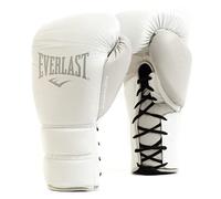 Guantes de Boxeo Everlast Powerlock 2 Pro Laced 16oz, Blancos para Saco y Sparring, Soporte de Muñeca, Espuma de Cinco Capas y Sistema con Cordones - Auténtico Everlast