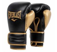 Guantes de Boxeo Everlast Powerlock 2R 16oz, Negro/Dorado, para Saco y Sparring, Soporte de Muñeca Avanzado, Espuma Cuádruple, Agarre Ergonómico - Equipo Auténtico