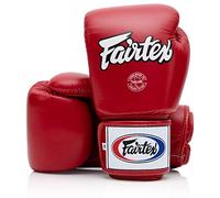 Guantes de Boxeo Fairtex BGV1 para Entrenamiento y Sparring de Muay Thai, Hombres, Mujeres y Niños | Guantes MMA para Artes Marciales, Ligeros y Amortiguadores -(Rojo 16 oz)