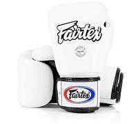 Guantes de Boxeo Fairtex BGV1 para Entrenamiento y Sparring de Muay Thai, Hombres, Mujeres y Niños | Guantes MMA para Artes Marciales, Ligeros y Amortiguadores -(Blanco 14 oz)