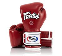 Guantes de Boxeo Fairtex Muay Thai BGV9 - Estilo Mexicano para Entrenamiento y Sparring en Kick Boxing MMA K1 | Guantes (Tubería roja/Blanca 16oz)