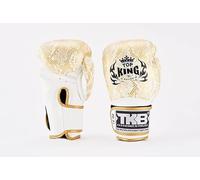 GUANTES DE BOXEO MUAY THAI SUPER STAR SNAKE TOP KING BLANCO/ORO 14 OZ