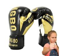 Guantes de boxeo para niños, juego de guantes de combate ajustables, guantes de entrenamiento protectores con acolchado que absorbe los golpes, construcción de cuero sintético duradero, equipo de