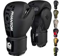 Guantes de Boxeo Phantom APEX | MMA Muay Thai Guantes de Boxeo | 10-16 oz | Hombres - Negro