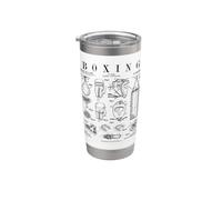 Guantes de boxeo Pugilist Boxer Vintage Patente Dibujo Impresión Vaso térmico de acero inoxidable de doble pared