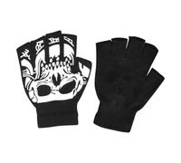 Guantes de calavera para niños, cómodos, luminosos, medio dedo, guantes de Halloween, Gran mueca, Refer to description