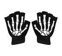 Guantes de calavera para niños, Guantes de esqueleto de Halloween - de ciclismo sin dedos con calavera que brillan en la oscuridad para niños - Cómodos guantes esqueléticos brillantes en la oscuridad