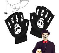Guantes de calavera para niños - Guantes de esqueleto de Halloween para niños, guantes de calaveras cálidas para uso al aire libre | Guante de vestuario estirable para correr en ciclismo de senderismo