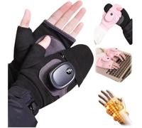 Guantes de calefacción eléctrica con tecnología de grafeno, carga por USB, calor rápido, 3 niveles, pantalla inteligente para trabajo al aire libre, conducción, color negro y rosa (negro)