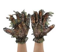 Guantes De Caza, Guantes De Caza De Camuflaje Al Aire Libre Cómodos Guantes De Camuflaje De Hoja 3D Guantes Antideslizantes De Dedo Completo para Fotografía Al Aire Libre, Caza, Observación De Aves