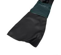 Guantes de chorro de arena de 60 cm para gabinete de chorro de arena y chorro de arena, guantes de trabajo con forro de algodón, material de PVC, 23.6 pulgadas de longitud, verde + negro (1 par) (mano