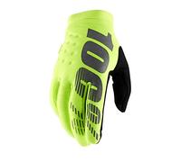 Guantes de ciclismo 100% Brisker, Amarillo fluorescente/Negro