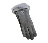 Guantes de ciclismo cálidos de invierno para mujer, de terciopelo grueso, frío y resistente al viento, guantes de invierno cálidos para hombre (gris, talla única)