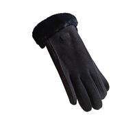 Guantes de ciclismo cálidos de invierno para mujer, de terciopelo grueso, frío y resistente al viento, guantes de invierno cálidos para hombre (negro, talla única)
