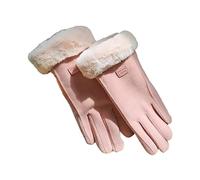Guantes de ciclismo cálidos de invierno para mujer, de terciopelo grueso, frío y resistente al viento, guantes de invierno cálidos para hombre (rosa, talla única)